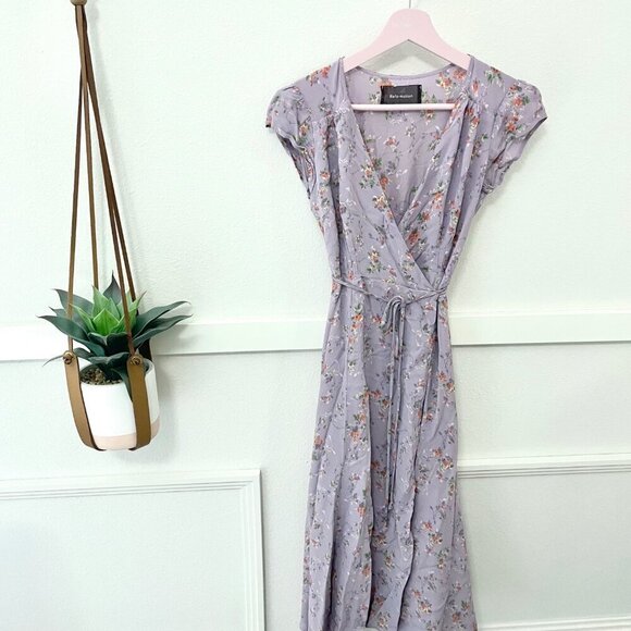 reformation purple floral dress Reformation Frankie Silk Dress